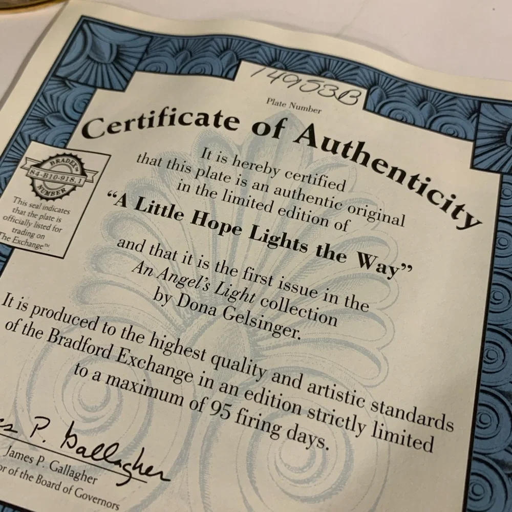 The Bradford Exchange A Little Hope Lights the Way by Dona Gelsinger Plate